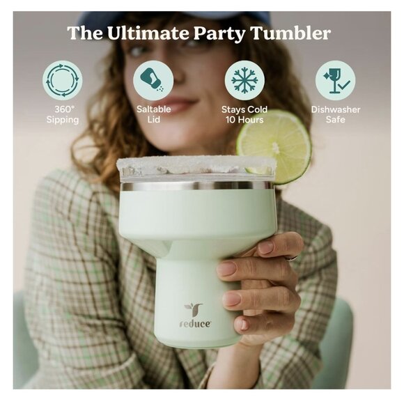 Reduce Saltini 16 oz Cocktail Tumbler Insulated Margarita Tumbler with Lid New - Picture 4 of 7